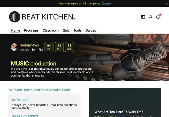 Beat Kitchen Website Preview
